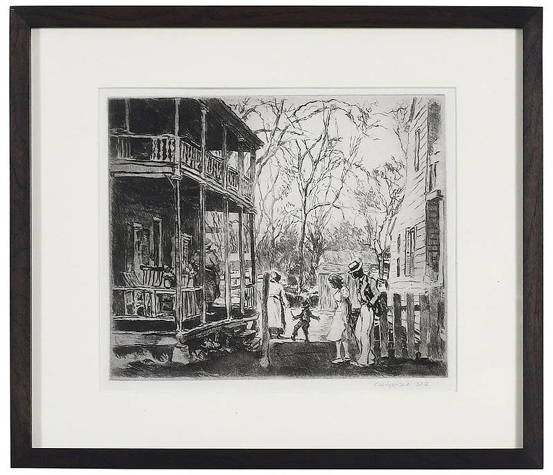 George Hand Wright, At the Back Porch, etching