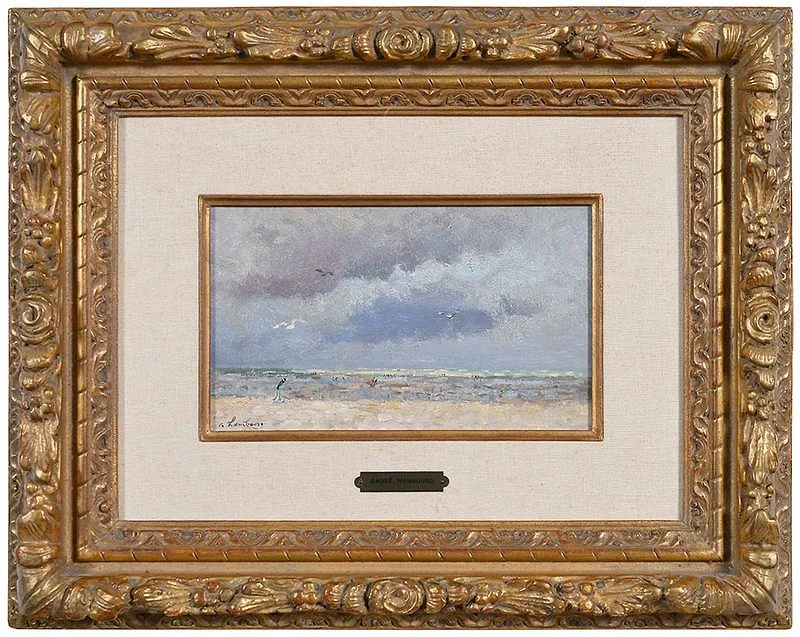 Andr? Hambourg, L'orage arrive a maree basse (temps couvert), Trouville˜(The Storm Arrives at Low Tide (Overcast), Trouville), oil on linen