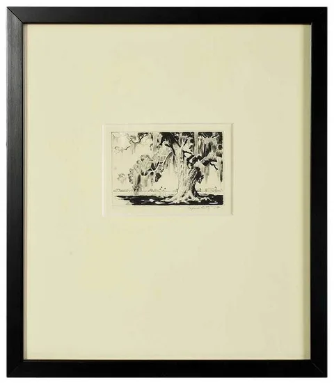 Alfred Heber Hutty, Edisto Island Live Oak, etching