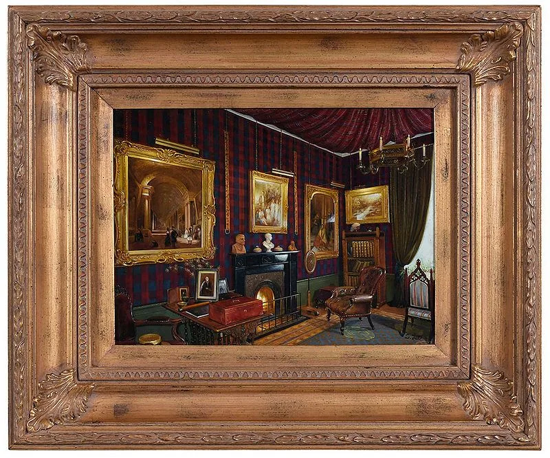 S. Lee, Room Interior, oil on panel