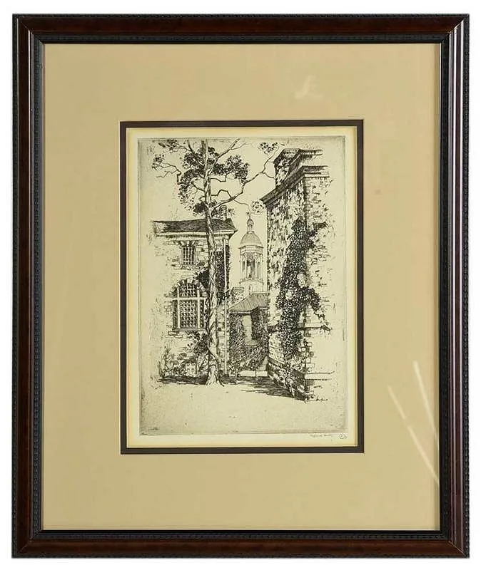 Princeton by Alfred Heber Hutty, etching, sold May 2020