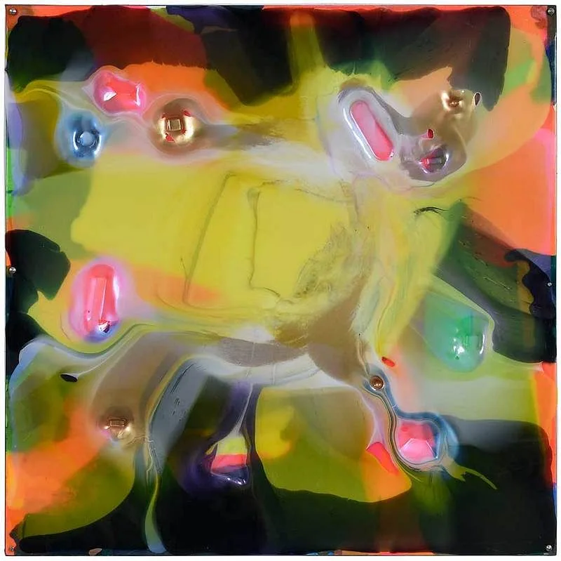 Gérard Pairé, Zirzae 12/97, oil on canvas with sculpted acrylic