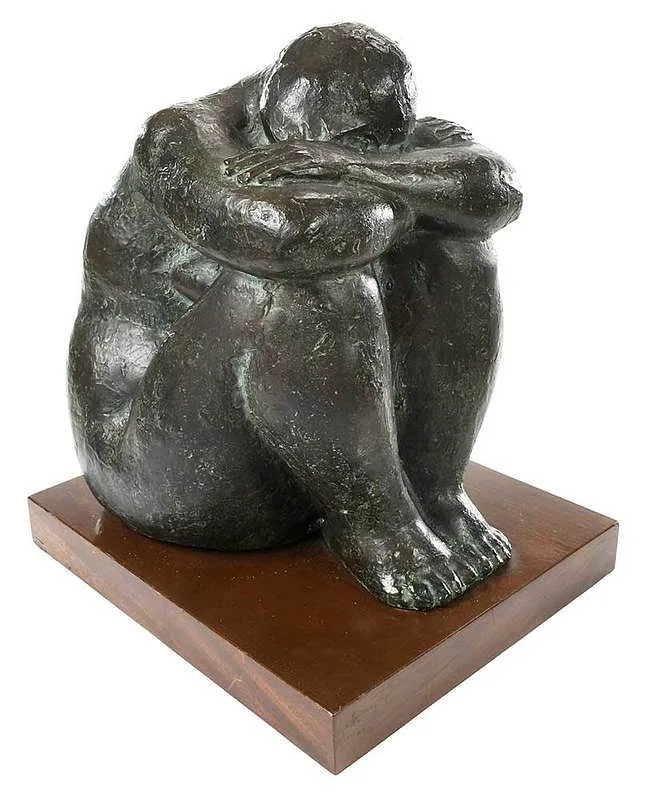 Felipe Casta?eda, Mujer Sentada˜(Seated Woman), 1970, patinated bronze