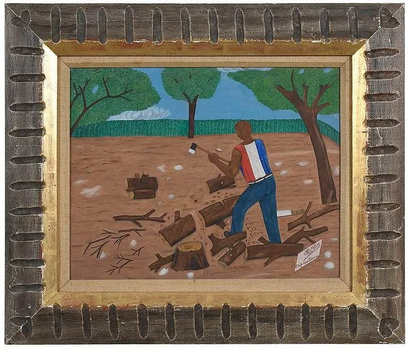 Philomé Obin, Un Bucheron, 1954, oil on Masonite