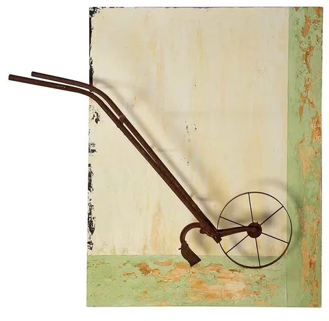 No Mule Required by Willie Little, circa 2001, acrylic painting with multimedia constructions, sold Mar 2020