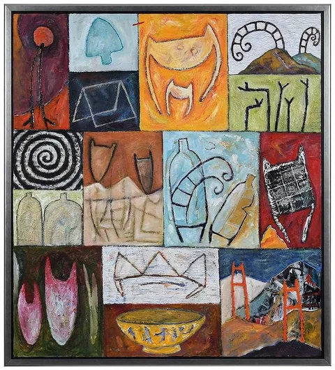 Barbara Fisher, Fifteen Previous Moments, 2000, mixed media collage on canvas