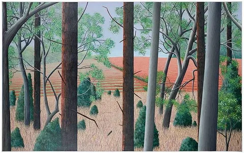 Maud Gatewood, Straw Field Spring, 2001, acrylic on canvas