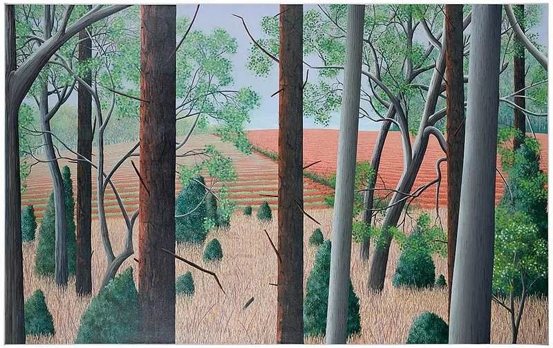 Maud Gatewood, Straw Field Spring, 2001, acrylic on canvas