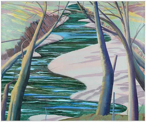 Maud Gatewood, Sandbars, 1991, acrylic on canvas