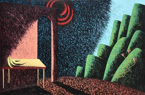 Russ Warren, Desayuno, 1986, acrylic on canvas