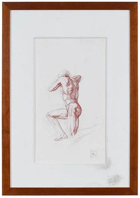Ben Long, Nude No. 62, Sketch from Life, 2004, red conte crayon on heavy paper