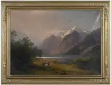 Hermann Herzog, Alpine Scene with Cows