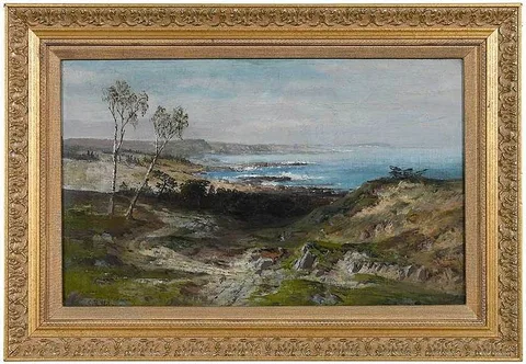 Carl Philipp Weber, Coastal landscape, oil on canvas