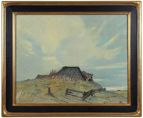 Oscar Daniel Soellner, Midwestern Landscape, oil on canvas
