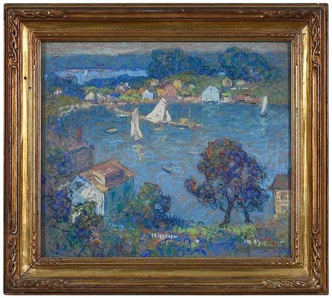 Hugh Henry Breckenridge, The Little Harbor, pastel on paper