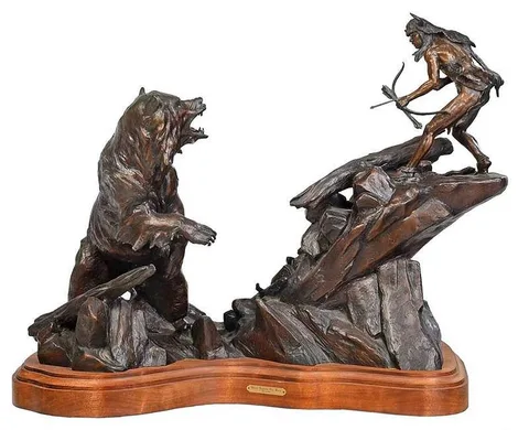 Ken Payne, Where Legends Are Born, 1993, patinated bronze on rotating wood stand