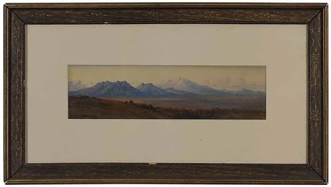 George Elbert Burr, Western Landscape, watercolor on paper