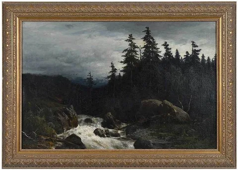 John Robinson Tait, Mountain Stream, oil on canvas