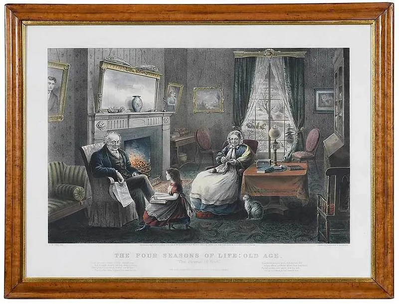 Publisher by Currier & Ives, 1868, hand colored lithograph, sold Mar 2020