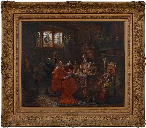 Max Gaisser, The Cardinal's Collection, oil on panel