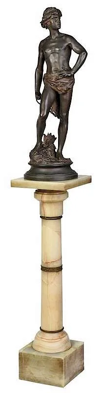 David by Adrien Étienne Gaudez, patinated bronze, sold Feb 2020