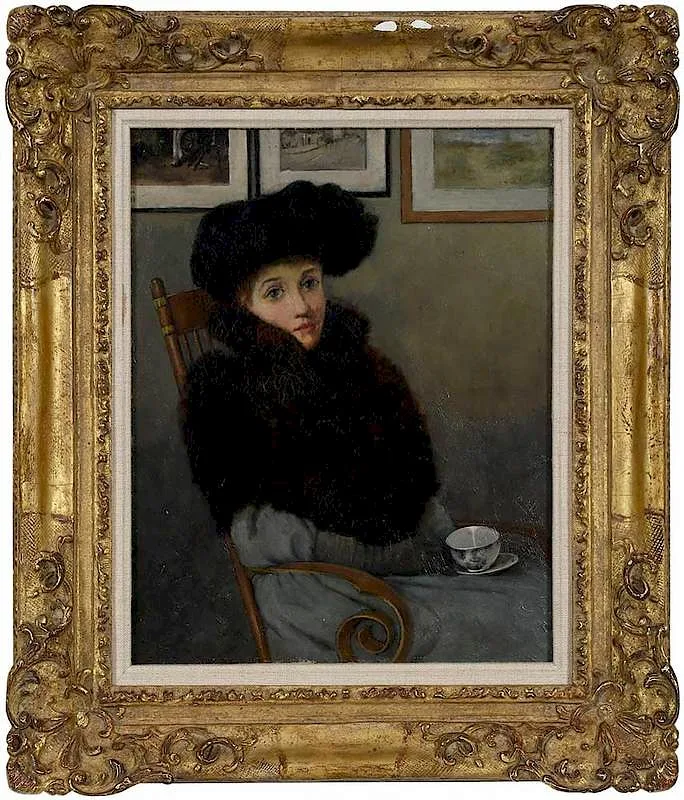 Five O'ClockÿTea by Arthur Hoeber, 1890, oil on canvas, sold Feb 2020
