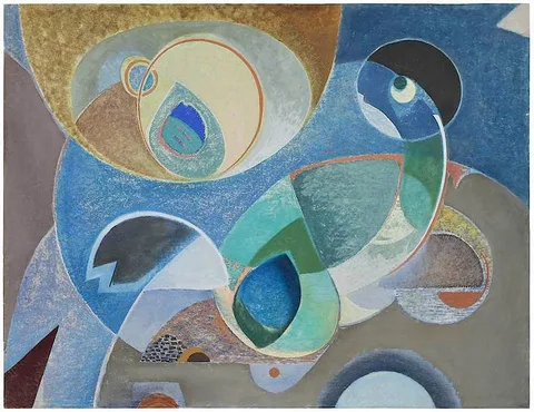 Will Henry Stevens, Blue Abstract, pastel on paper