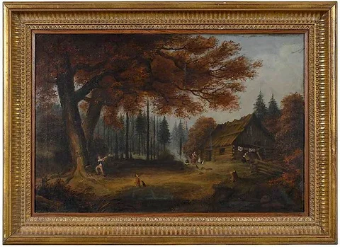 Cornelius Krieghoff, Settlers, oil on canvas