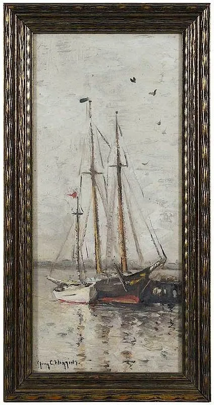 New London by Guy Carleton Wiggins, oil on board, sold Feb 2020