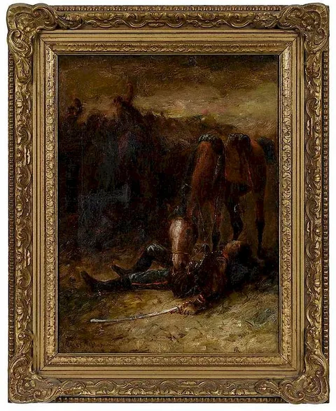 Wesley Webber, Civil War Study- Wounded Officer, oil on canvas