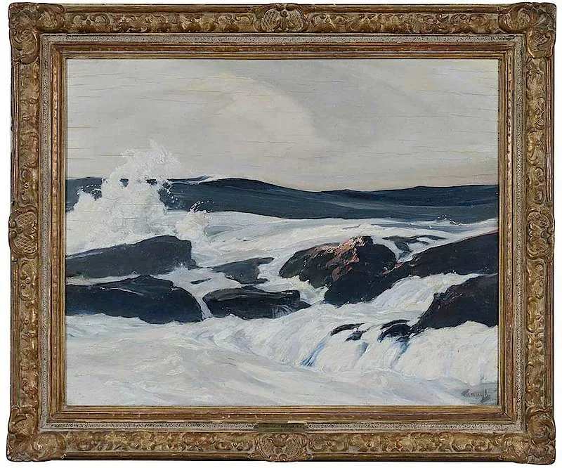 SweepingÿTides by Frederick Judd Waugh, oil on board, sold Feb 2020