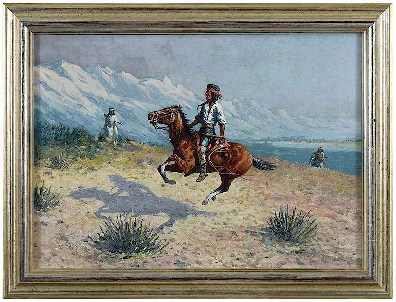At a Gallop by William Meuttman, oil on canvas, sold Feb 2020