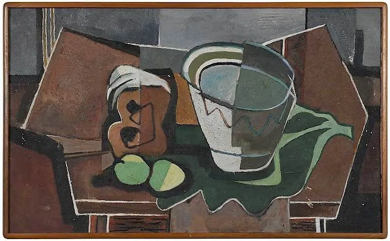 Ruben Tam, Still Life, abstract composition, 1956, oil on canvas