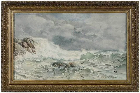 James Gale Tyler, ˜Stormy Seas- The Equinoctial,˜ 1889, watercolor on paper
