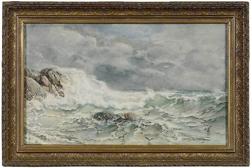 James Gale Tyler, ˜Stormy Seas- The Equinoctial,˜ 1889, watercolor on paper