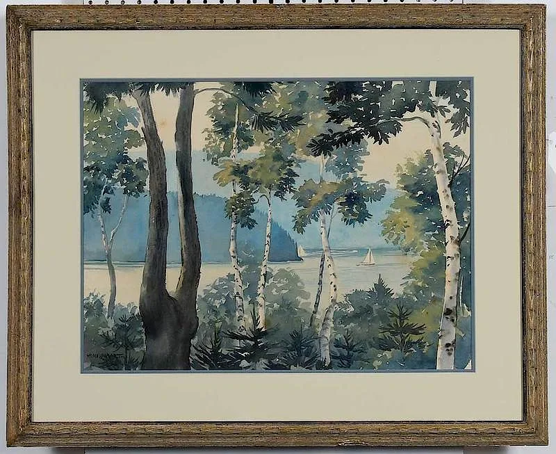 Wini Smart, Maine Sailboats, watercolor on paper