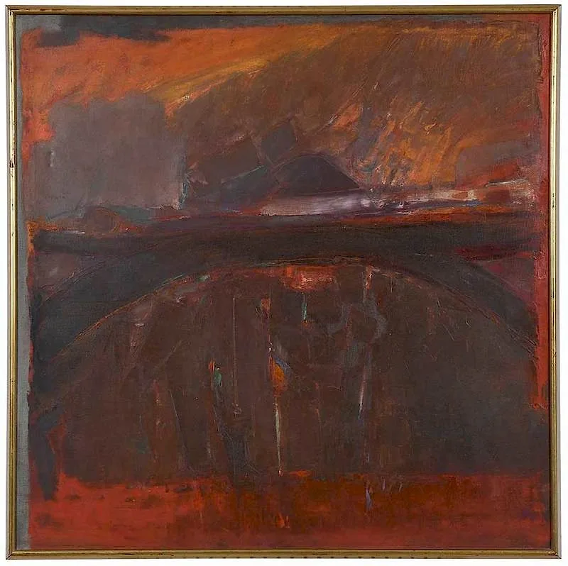 Evening Red by Carl Sublett, 1966, oil on canvas, sold Feb 2020