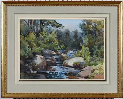 Melbourne H. Hardwick, The Brook, Maine, watercolor on paper