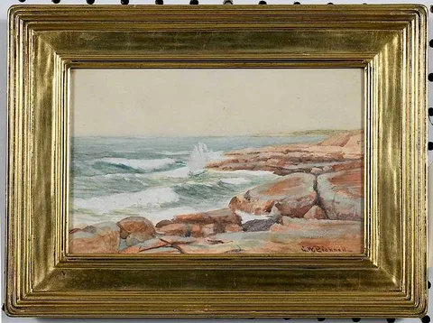 George W. Picknell, The Rocky Coast, watercolor and gouache on paper