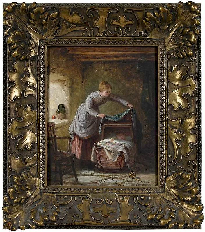 Charles Stuart, The Young Mother, 1890, oil on artist board