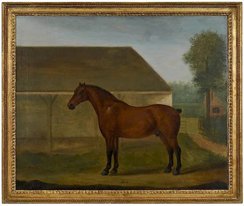Francis Sartorius, Portrait of a Bay Stallion Bob, oil on canvas