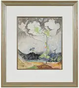 Will Henry Stevens, Untitled (Tree and Rain Clouds) signed lower right "Stevens