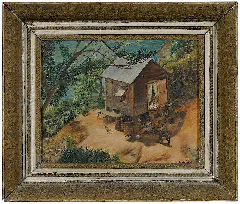 Cabin Scene by Jo Cantine, oil on canvas, offered Dec 2019
