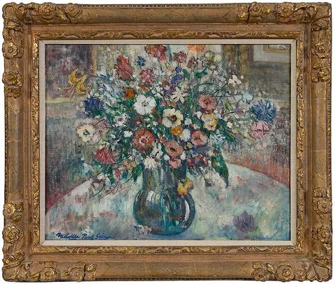 Melville Paul Simon, Bouquet, oil on canvas