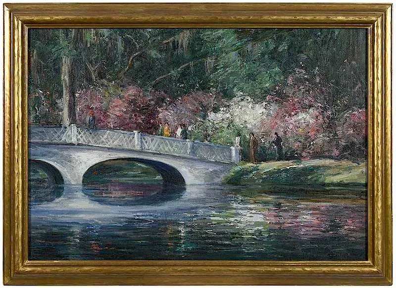 Robert Hogg Nisbit, Magnolia Gardens, oil on canvas