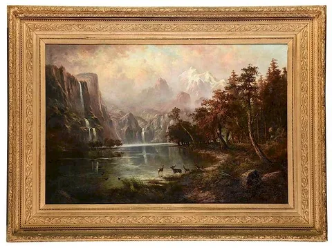 Albert Bierstadt, In the Sierra Nevada, oil on canvas