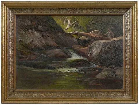 Edward Hill, New Hampshire Fly Fishing, oil on canvas