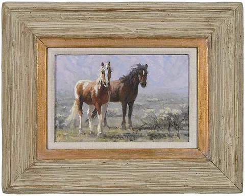 Jim Rey, Mustangs, oil on canvas