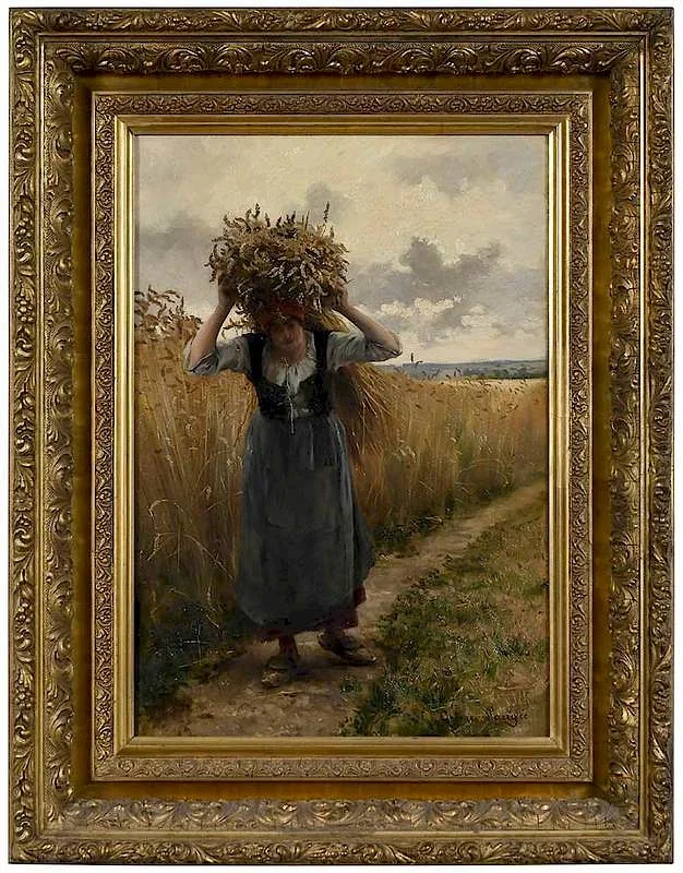La Moisson by Georges Lauge, oil on canvas, offered Dec 2019