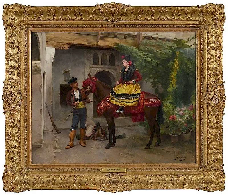 The Arrival by Jules Worms, oil on panel, sold Dec 2019